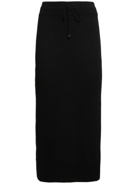 Ermanno Scervino: Knitted elastic waist midi skirt - Black - women_0 | Luisa Via Roma