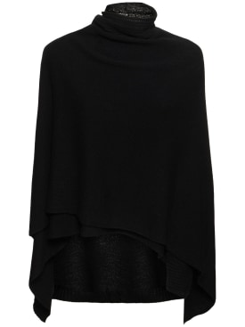 Ermanno Scervino: Embroidered knit cape cardigan - Black - women_0 | Luisa Via Roma