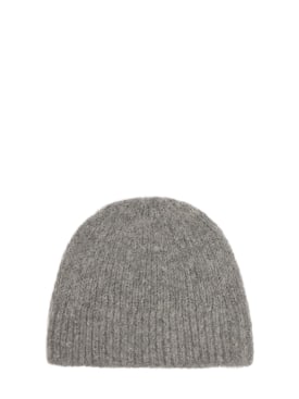 Dries Van Noten: Moss alpaca blend beanie - Grey - men_0 | Luisa Via Roma