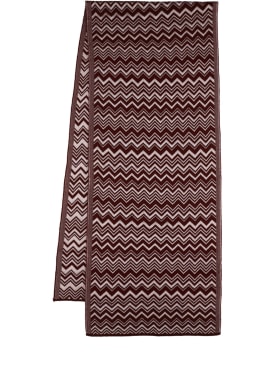 Missoni: Printed wool blend scarf - Red/Multi - women_0 | Luisa Via Roma