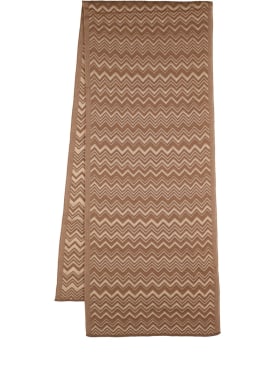 Missoni: Printed wool blend scarf - Beige - women_0 | Luisa Via Roma