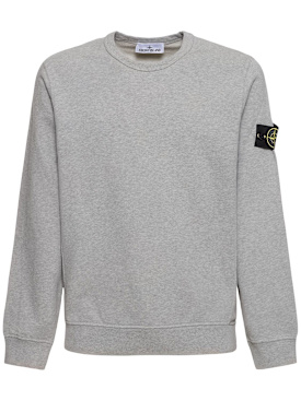 Stone Island: Crewneck sweatshirt - Grau Melange - men_0 | Luisa Via Roma