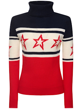 Perfect Moment: Chopper sweater - Red/Navy - women_0 | Luisa Via Roma