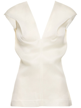 Khaite: Ami silk satin top - White - women_0 | Luisa Via Roma