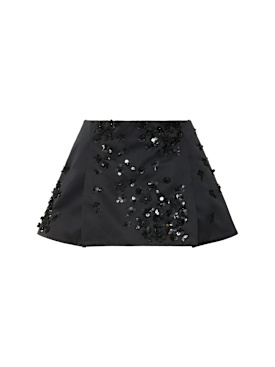 Des Phemmes: Embellished duchesse mini skirt - Black - women_0 | Luisa Via Roma