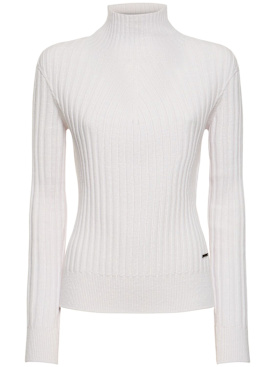 Alphatauri: Pull-over col roulé en maille Foras - Blanc Cassé - women_0 | Luisa Via Roma