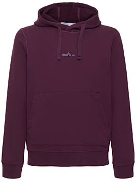 Stone Island: Hooded sweatshirt - Dark Burgundy - men_0 | Luisa Via Roma