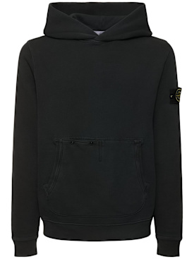 Stone Island: Cotton hoodie - Nero - men_0 | Luisa Via Roma