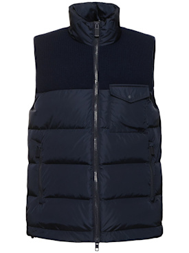 ASPESI: Iconic Piuma down vest - Navy/Navy - men_0 | Luisa Via Roma