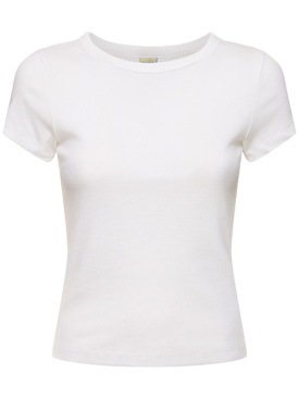 Car baby tee organic cotton rib t-shirt - Flore Flore - Women  - Black - XS