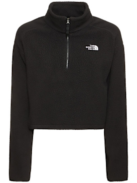 The North Face: High-neck cropped sweatshirt - Tnf Black - women_0 | Luisa Via Roma