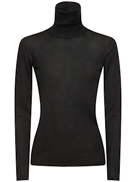 Max Mara: Saluto wool knit sweater - Black - women_0 | Luisa Via Roma