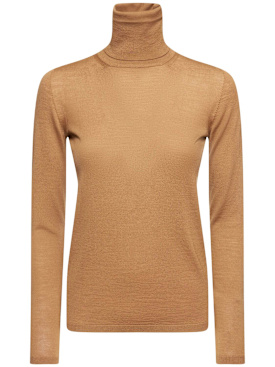 Max Mara: Saluto wool knit sweater - Camel - women_0 | Luisa Via Roma