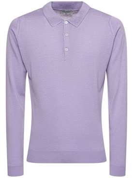 John Smedley: Strickpullover aus Wollmischung „Belper“ - Lila - men_0 | Luisa Via Roma