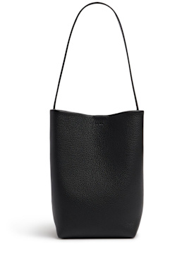 The Row: Medium Lux Park leather tote bag - Black - women_0 | Luisa Via Roma