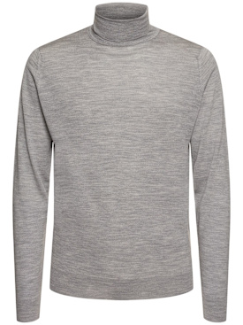 John Smedley: Strickpullover mit Polokragen „Cherwell“ - Silber/Grau - men_0 | Luisa Via Roma