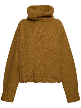 Dries Van Noten: Oversize-Pullover aus Wollmischgewebe „Terrell“ - Kamelhaarfarben - women_0 | Luisa Via Roma