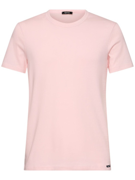 Tom Ford: Cotton jersey crewneck t-shirt - Soft Pink - men_0 | Luisa Via Roma