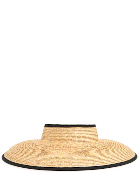 Borsalino: Sunny straw visor - Naturale/Nero - women_0 | Luisa Via Roma