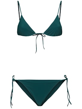 Lido: Venti self-tie triangle bikini - Dark Green - women_0 | Luisa Via Roma