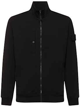 Stone Island: Ghost zip cardigan - Black - men_0 | Luisa Via Roma