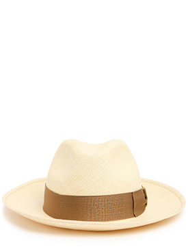 Borsalino: Amedeo 7.5cm brim straw Panama hat - Coipu - men_0 | Luisa Via Roma