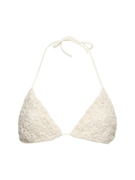 Ermanno Scervino: Crocheted bikini top - White - women_0 | Luisa Via Roma
