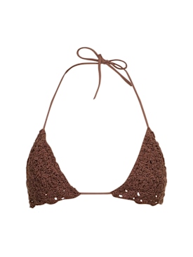 Ermanno Scervino: Top de bikini crochet - Café - women_0 | Luisa Via Roma