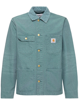 Carhartt WIP: Giacca Michigan in tela di cotone - Silver Pine - men_0 | Luisa Via Roma