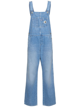 Carhartt WIP: BiB straight overalls - Light True Wash - women_0 | Luisa Via Roma