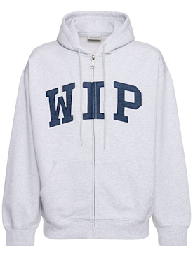 Carhartt WIP: WIP cotton blend zip hoodie - Ash Heather - men_0 | Luisa Via Roma