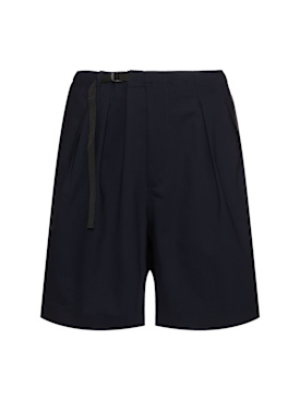 Seven Gauge: Tropical wool blend shorts - Blue - men_0 | Luisa Via Roma