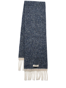 Jacquemus: L'Echarpe Carro mohair blend scarf - Dark Red - men_0 | Luisa Via Roma