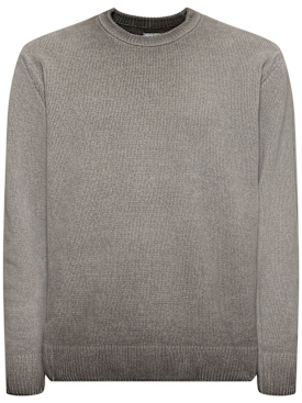 C.P. Company: Chenille cotton sweater - Smoked Pearl - men_0 | Luisa Via Roma