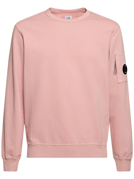 C.P. Company: Light fleece crewneck sweatshirt - Misty Rose - men_0 | Luisa Via Roma