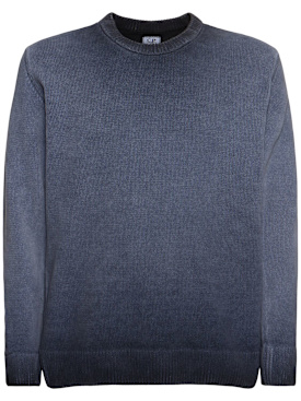 C.P. Company: Chenille cotton sweater - Total Eclipse - men_0 | Luisa Via Roma