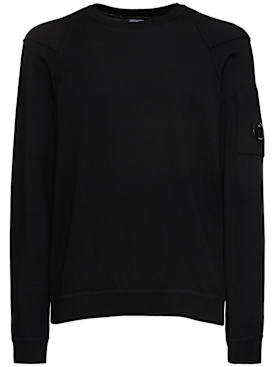C.P. Company: Sea Island crewneck lens sweater - Black - men_0 | Luisa Via Roma