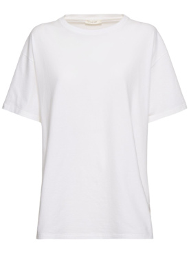 The Row: Nadina cotton jersey t-shirt - White - women_0 | Luisa Via Roma