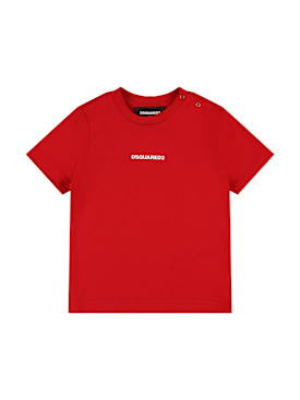 Dsquared2: Bedrucktes T-Shirt aus Baumwolljersey - Rot - kids-boys_0 | Luisa Via Roma