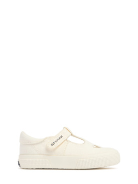 Superga: 3662 Kids cotton eyes sandals - White - kids-boys_0 | Luisa Via Roma