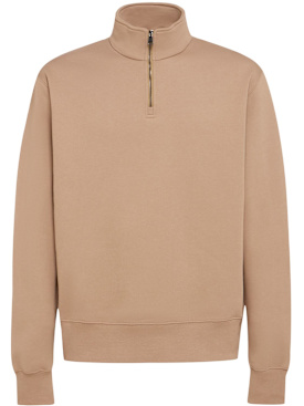 The Core: Half-zip cotton sweatshirt - Camel - men_0 | Luisa Via Roma