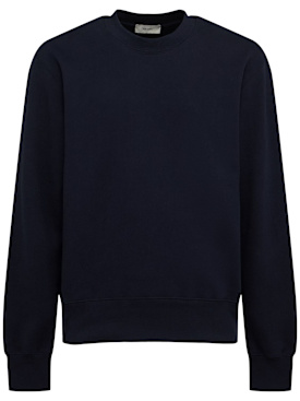 The Core: Sweat-shirt en coton à col rond - Bleu - men_0 | Luisa Via Roma