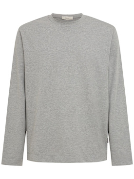 The Core: Polo à manches longues en jersey de coton - Gris - men_0 | Luisa Via Roma