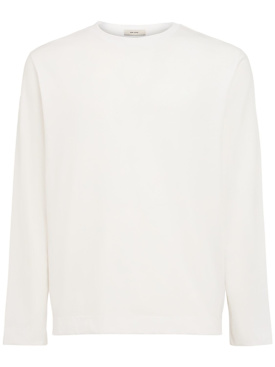 The Core: Polo à manches longues en jersey de coton - Blanc - men_0 | Luisa Via Roma