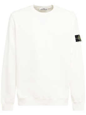 Stone Island: Sweatshirt aus Baumwolle - Weiß - men_0 | Luisa Via Roma