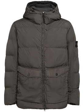 Stone Island: Kurze Daunenjacke aus Nylon - Lead Grey - men_0 | Luisa Via Roma