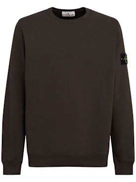 Stone Island: Sweatshirt aus Baumwolle - Lead Grey - men_0 | Luisa Via Roma