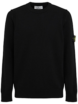 Stone Island: Pullover aus Wollmischung - Schwarz - men_0 | Luisa Via Roma