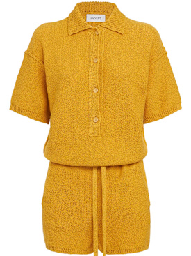 Laneus: Knitted jumpsuit - Saffron - women_0 | Luisa Via Roma