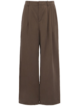 Amomento: Two-tuck cupro wide pants - 灰色 - men_0 | Luisa Via Roma